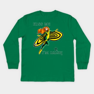 Siryn Kiss Me I’m Irish Kids Long Sleeve T-Shirt